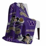 custom washington huskies mickey purple blanket best selling