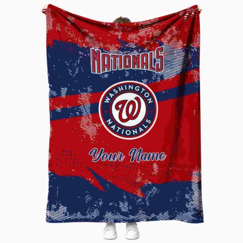 custom washington nationals grunge streaks red blanket best selling