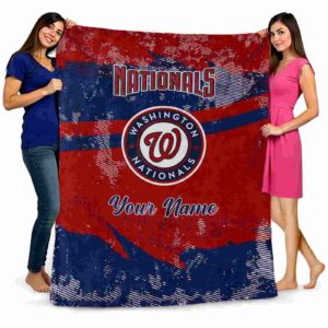 custom washington nationals grunge streaks red blanket fashion forward