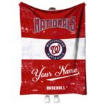 custom washington nationals grunge texture red white blanket best selling