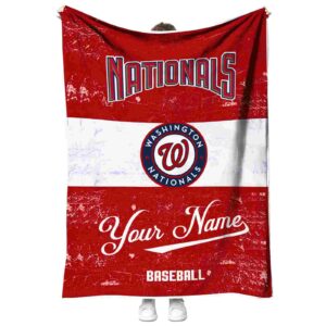 custom washington nationals grunge texture red white blanket best selling