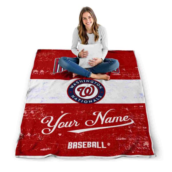 custom washington nationals grunge texture red white blanket high quality