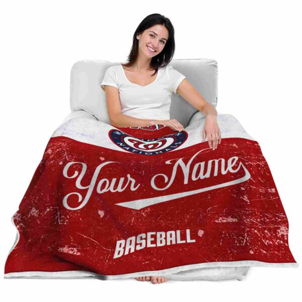 custom washington nationals grunge texture red white blanket latest model
