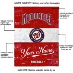 custom washington nationals grunge texture red white blanket new arrival