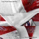 custom washington nationals grunge texture red white blanket premium grade