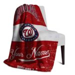 custom washington nationals grunge texture red white blanket top rated
