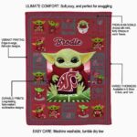 custom washington state cougars baby yoda crimson blanket best selling