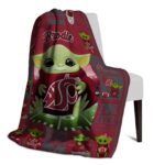 custom washington state cougars baby yoda crimson blanket best selling