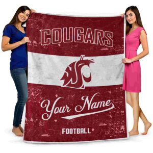 custom washington state cougars grunge texture crimson white blanket fashion forward