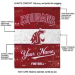 custom washington state cougars grunge texture crimson white blanket best selling
