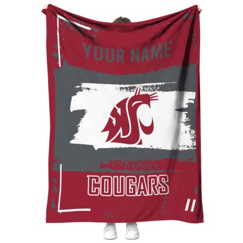 custom washington state cougars paint strokes crimson white blanket best selling