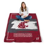custom washington state cougars paint strokes crimson white blanket best selling