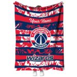custom washington wizards floral stripes blue white blanket best selling