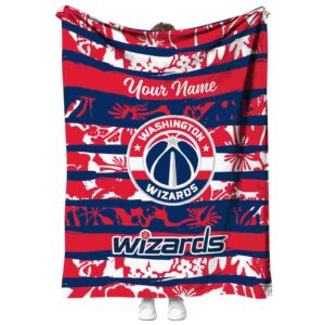 custom washington wizards floral stripes blue white blanket best selling