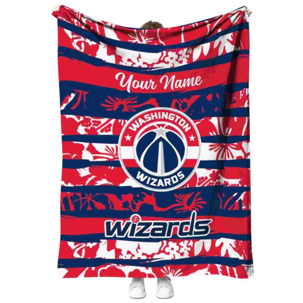 custom washington wizards floral stripes blue white blanket best selling