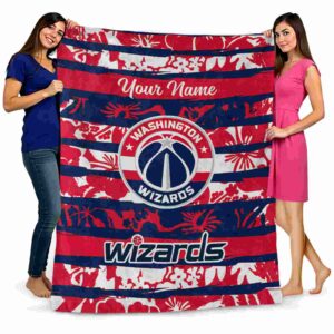 custom washington wizards floral stripes blue white blanket fashion forward