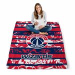 custom washington wizards floral stripes blue white blanket high quality
