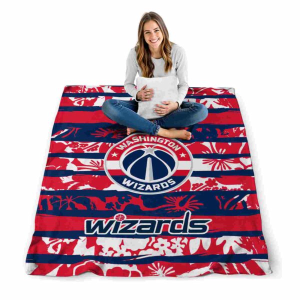 custom washington wizards floral stripes blue white blanket high quality