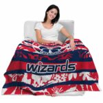 custom washington wizards floral stripes blue white blanket latest model