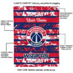 custom washington wizards floral stripes blue white blanket new arrival