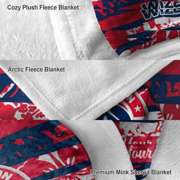 custom washington wizards floral stripes blue white blanket premium grade