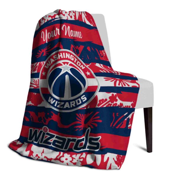 custom washington wizards floral stripes blue white blanket top rated