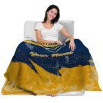 custom west virginia mountaineers grunge streaks blue blanket best selling