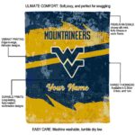 custom west virginia mountaineers grunge streaks blue blanket best selling