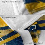 custom west virginia mountaineers grunge streaks blue blanket best selling