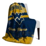 custom west virginia mountaineers grunge streaks blue blanket best selling