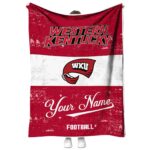 custom western kentucky hilltoppers grunge texture red white blanket best selling