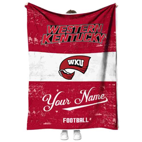 custom western kentucky hilltoppers grunge texture red white blanket best selling