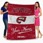 custom western kentucky hilltoppers grunge texture red white blanket best selling