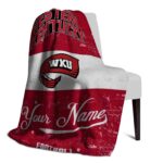 custom western kentucky hilltoppers grunge texture red white blanket best selling
