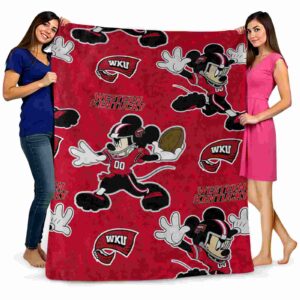 custom western kentucky hilltoppers mickey red blanket fashion forward
