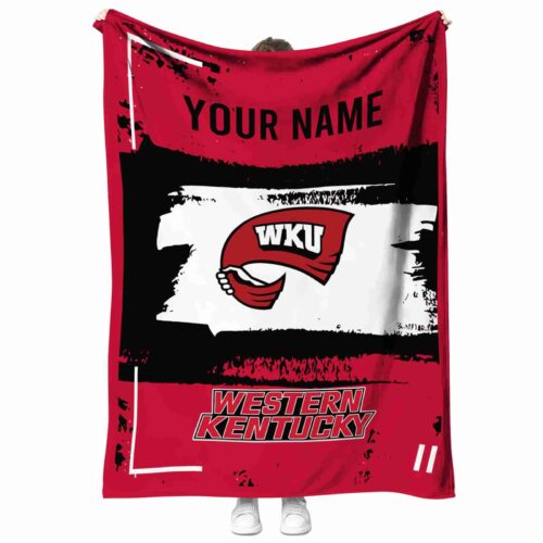 custom western kentucky hilltoppers paint strokes red white blanket best selling