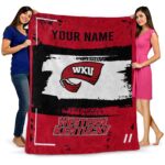 custom western kentucky hilltoppers paint strokes red white blanket best selling