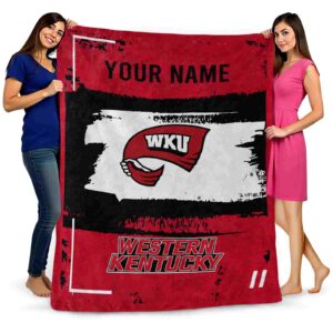custom western kentucky hilltoppers paint strokes red white blanket fashion forward