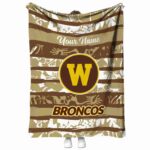 custom western michigan broncos floral stripes brown white blanket best selling