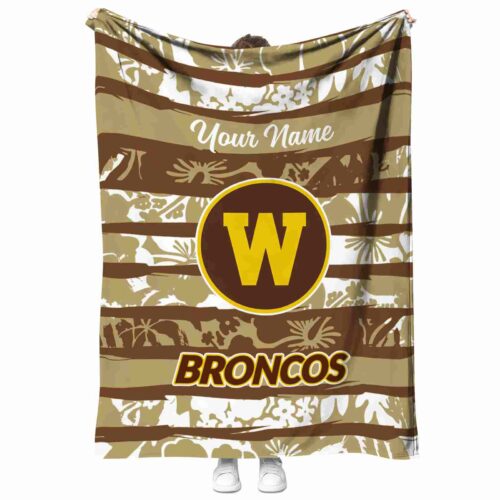 custom western michigan broncos floral stripes brown white blanket best selling