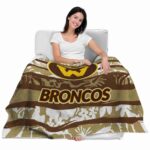 custom western michigan broncos floral stripes brown white blanket best selling