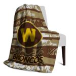custom western michigan broncos floral stripes brown white blanket best selling