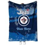 Custom Winnipeg Jets Grunge Streaks Blue Blanket 1 custom winnipeg jets grunge streaks blue blanket best selling