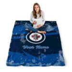 custom winnipeg jets grunge streaks blue blanket best selling