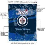 custom winnipeg jets grunge streaks blue blanket best selling