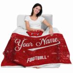 custom wisconsin badgers grunge texture red white blanket best selling