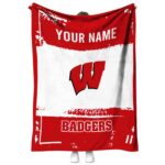 custom wisconsin badgers paint strokes red white blanket best selling