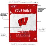 custom wisconsin badgers paint strokes red white blanket best selling