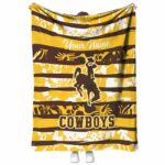 custom wyoming cowboys floral stripes brown white blanket best selling