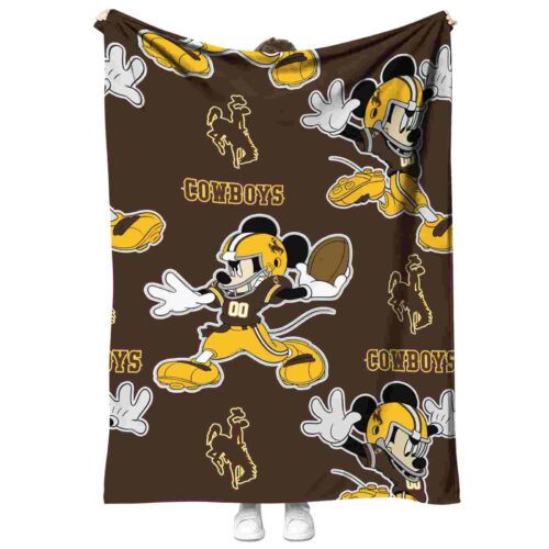 custom wyoming cowboys mickey brown blanket best selling